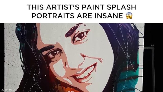 Artist Uses Paint Splash Technique to Make Amazing Portraits | GH смотреть онлайн