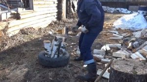 Как колоть дрова колуном