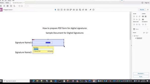 How to Prepare PDF Form for digital signature in Adobe Acrobat смотреть онлайн