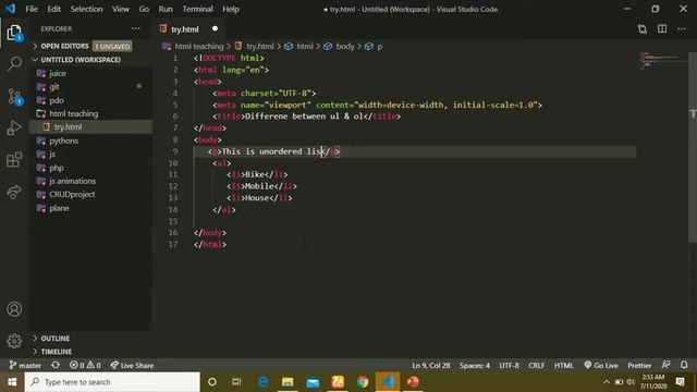 Difference between ul(Unordered list) and ol(Ordered list) tag in html смотреть онлайн