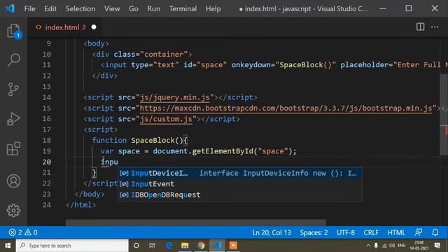 Restrict First Character Space Inside Input Field In Javascript || Javascript || Javascript Tutoria смотреть онлайн