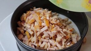 Салат с копченой курицей и грибами. Рецепт салата Праздничный