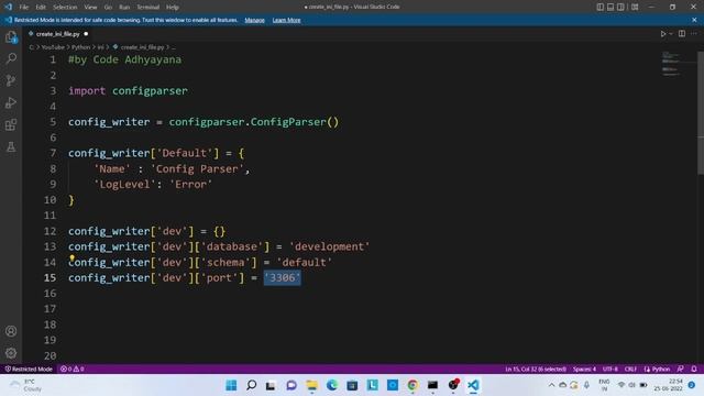 Create and Read Configuration .ini file | Python смотреть онлайн