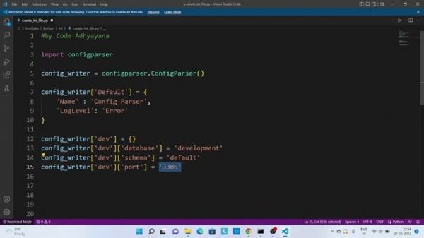 Create and Read Configuration .ini file | Python