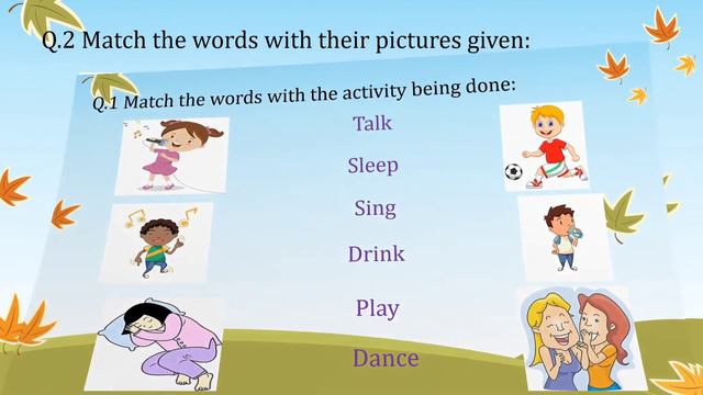 English worksheet for kids। Grade 1/2। Basics of English Grammar। Action words। Verbs। Answers give смотреть онлайн