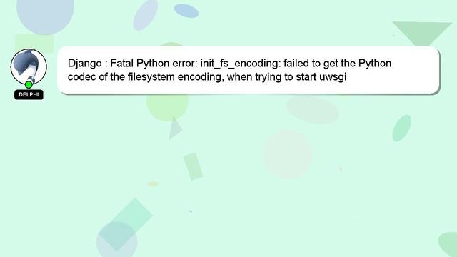 Django : Fatal Python error: init_fs_encoding: failed to get the Python codec of the filesystem enc смотреть онлайн