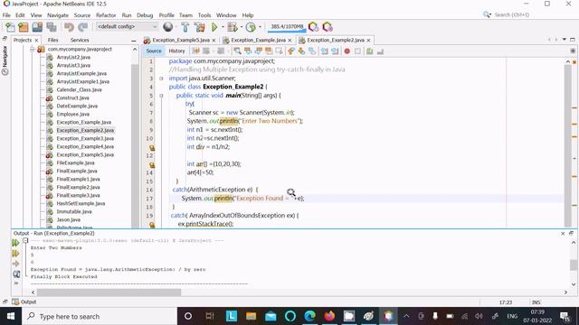 Handle Multiple Exceptions in Catch Block in Java смотреть онлайн
