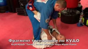 БОРЬБА В ПАРТЕРЕ. Клуб КУДО «Титан», фрагмент тренировки по борьбе 16.09.19, сэнсэй Юрий Панов