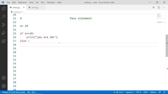 Pass Statement in Python ?? |#39 Python Training in Hindi | Python Tutorial for Beginners смотреть онлайн