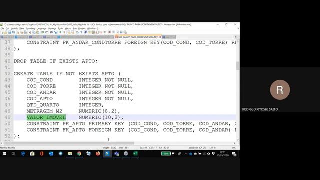 2020-05-15 - LAB ALG - AULA 11 - SQL BASICO PARA SOBREVIVENCIA смотреть онлайн