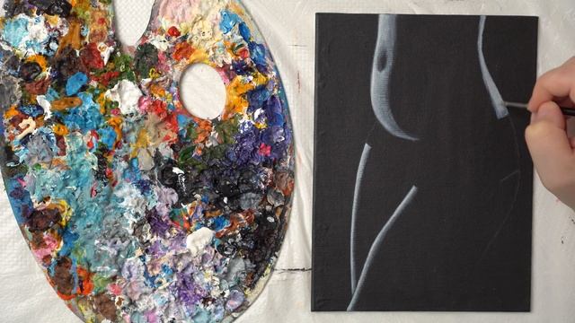 Female Body Contour - Acrylic painting / Homemade Illustration (4k) смотреть онлайн