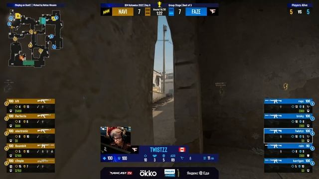 NAVI против FAZE | dust2 l IEM Katowice 2022 смотреть онлайн