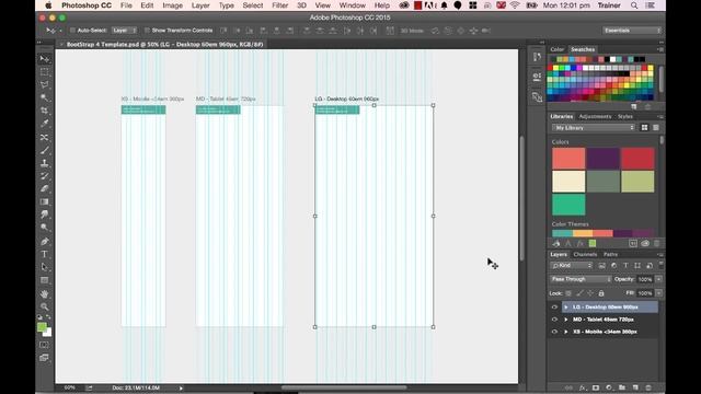 How to Create a Bootstrap PSD Grid in Photoshop CC 2015 | Photoshop Web Design Tutorial 2017 [8/48] смотреть онлайн