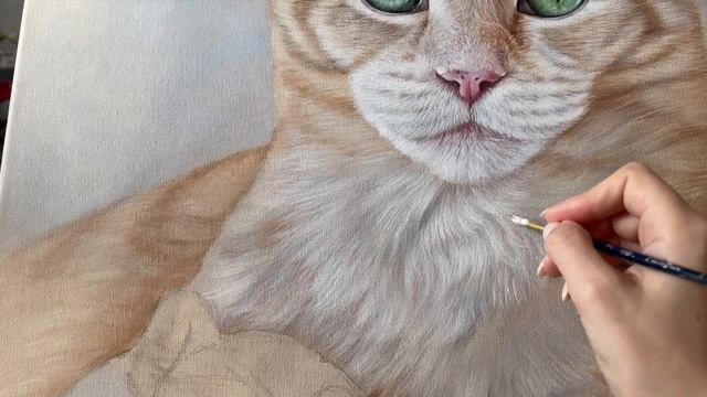 ПОРТРЕТ КОТА АКРИЛОМ 50х70 см смотреть онлайн
