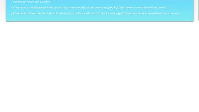 Elasticsearch 5 Java Client giving "NoNodeAvailableException" смотреть онлайн