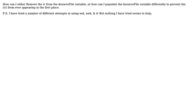 Unix & Linux: Remove carriage return (r) from variable in expect script смотреть онлайн