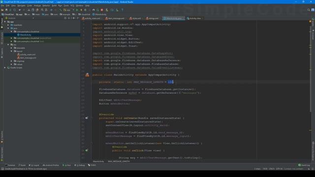 Создание мессенджера для Android. Отправка и получение сообщений. #3 смотреть онлайн