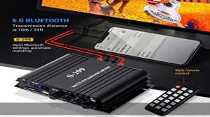 Facmogu S-299 40Wx4 Bluetooth Power Amplifier with Active Subwoofer Output Max 800W 4.1CH Subwoofer
