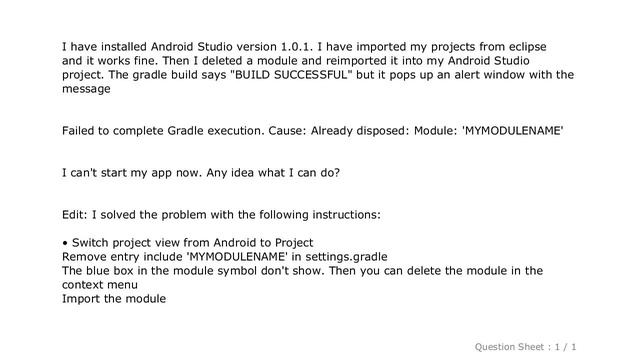 Android : Android Studio Gradle Already disposed Module смотреть онлайн