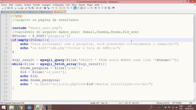 Banco de dados para web - Aula 83 - Verificação no arquivo result.php смотреть онлайн