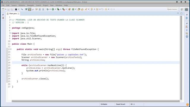 Leer un archivo de texto usando la clase Scanner # Java Básico смотреть онлайн