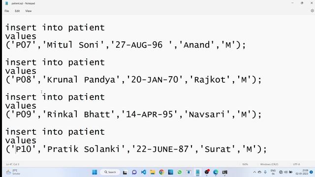 SQL patient table create #oracle #oraclesql #sql #safix #codersafi смотреть онлайн