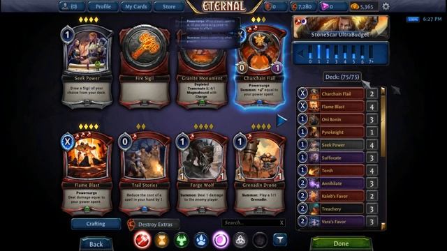 Eternal Card Game. Бюджетная колода Stonescar Burn. смотреть онлайн