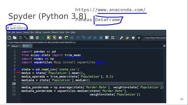 Média e Mediana em Python смотреть онлайн