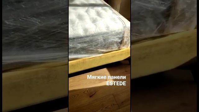 Кровать и изголовье в виде мягких панелей от ESTEDE / Мягкая мебель на заказ смотреть онлайн