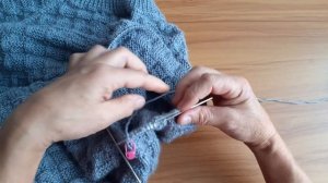 Свитер мужской спицами регланом сверху с азиатским ростком часть 3.