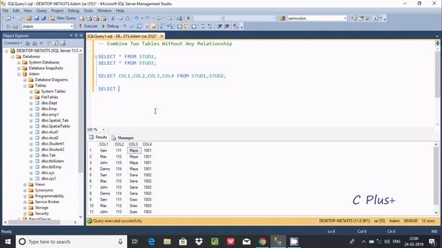 Combine Two Tables Without Any Relationship in Sql Server смотреть онлайн