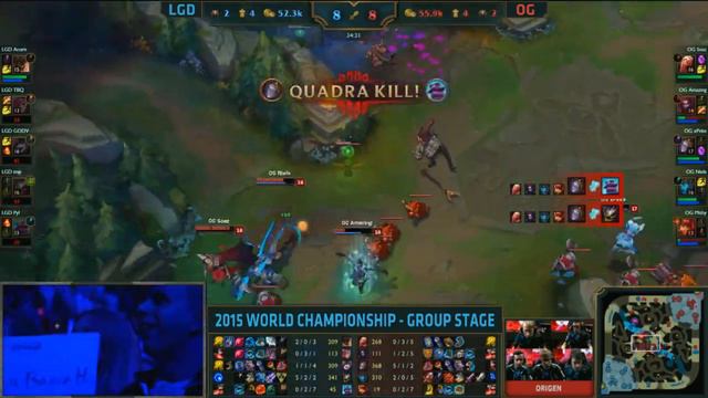 Xpeke Quadra Kill / Insane Orianna Ulti - LGD Gaming vs Origen | League of Legends Worlds 2015 смотреть онлайн