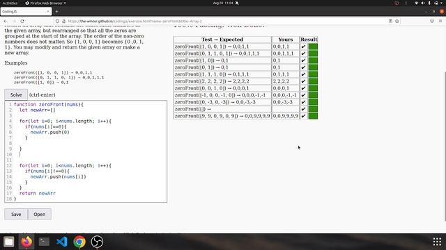 Codingjs (Codingbat) Array-2 --zeroFront Javascript solution смотреть онлайн