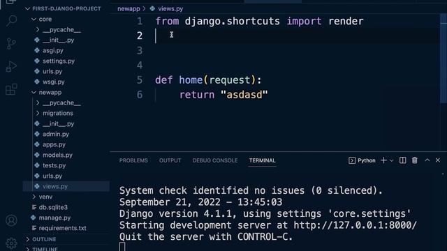 Python Django Course | Writing our first Django view смотреть онлайн