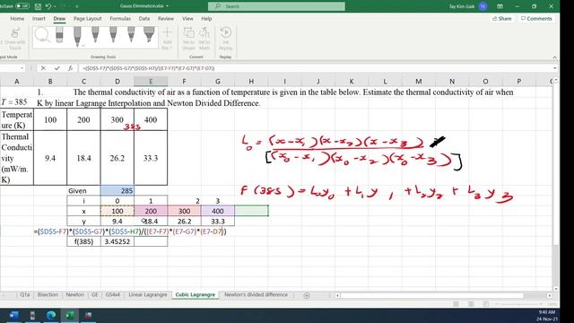 Cubic Lagrange Interpolation tutorial using Excel смотреть онлайн