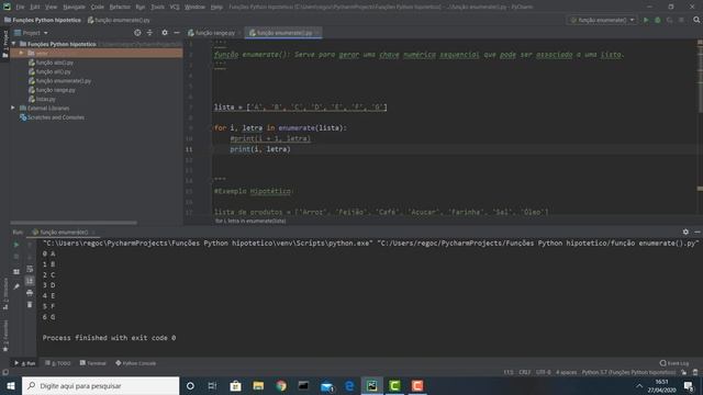Função enumerate() no Python смотреть онлайн