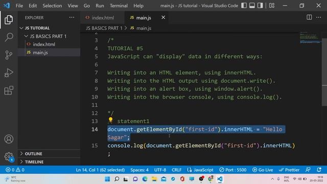 JAVASCRIPT OUTPUT - JAVASCRIPT TUTORIAL (Hindi) #5 смотреть онлайн