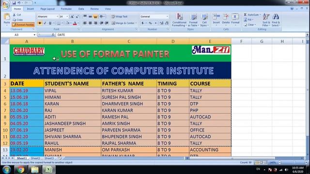 How to use format painter in excel | Format Painter | Excel Tips | Chaudhary Computers Rajpura смотреть онлайн