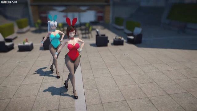 【MMD RWBY】  Bunny Style - WhiteRose