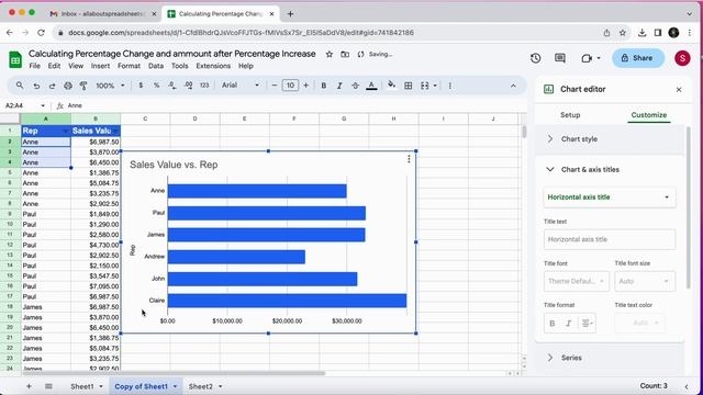 Bar Chart in Google Sheets 4K смотреть онлайн