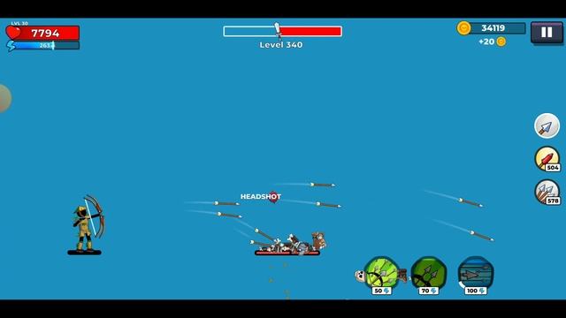 The archers 2_Double Bow+Bullet time+Double arrows VS level 340 boss смотреть онлайн