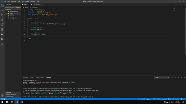 Working with CSV in JavaScript смотреть онлайн