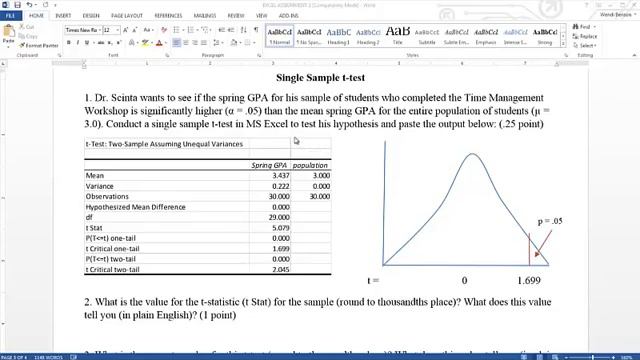 Excel Assignment 2 (t-test for single sample and related samples) смотреть онлайн