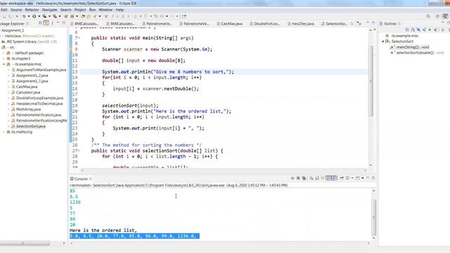 Introduction to Computing with Java - Lab Task Selection Sort смотреть онлайн