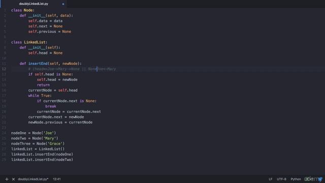 Implementing a Doubly Linked List смотреть онлайн