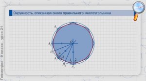 Геометрия 9 класс (Урок№21 - Правильный многоугольник. Описанная и вписанная окружность.)