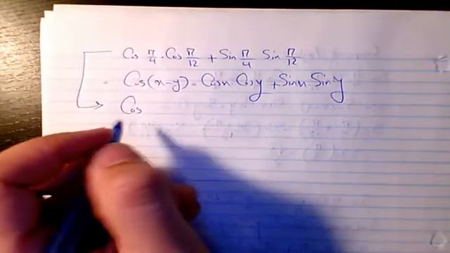 cos(pi/4).cos(pi/12)+sin(pi/4).sin(pi/12) - Compound Angles Trigonometry смотреть онлайн