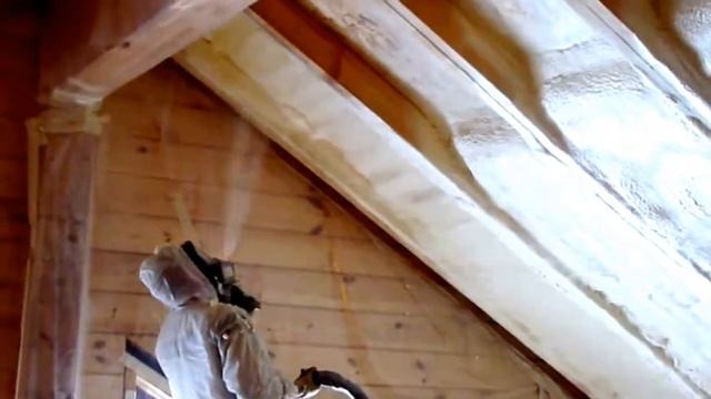 Напыление ППУ. Утепление мансарды смотреть онлайн