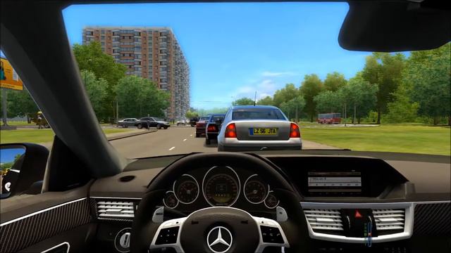 City Car Driving Mercedes Benz E63 AMG High Traffic 1080p смотреть онлайн