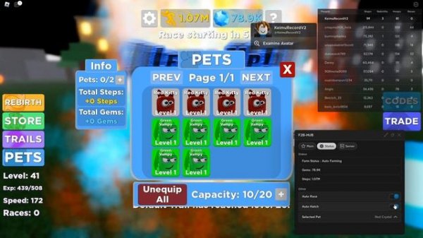 Legends Of Speed ⚡ SCRIPT | Auto Farm, Inf Gems, Auto Rebirth, Auto Hoops + MORE (VERY OP GUI!)